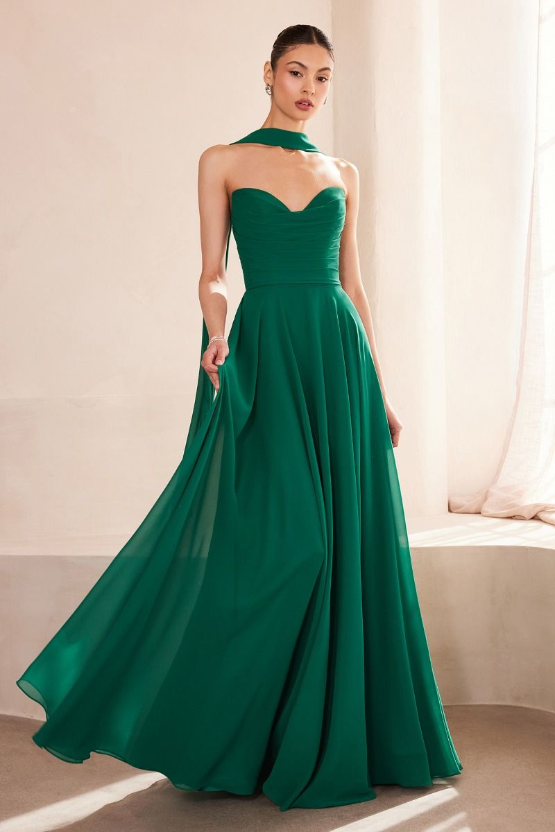 Strapless sweetheart neckline A-line dress